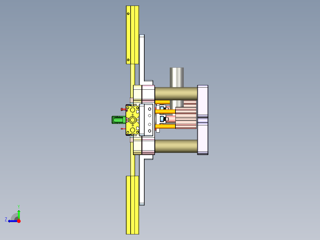 X3-B-CNC7笔记本CNC工装夹具三维模型-qi gang ce tui-0821右视图