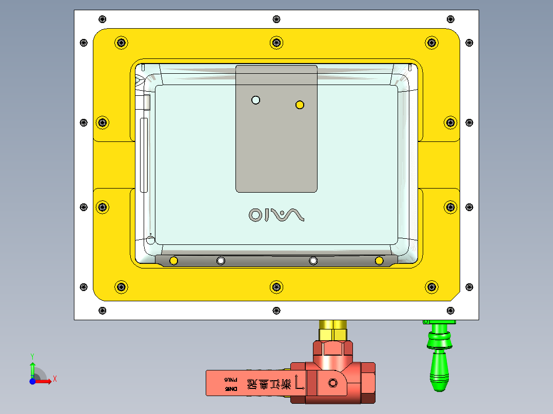 FONE-D笔记本CNC工装夹具三维模型-CNC2前视图