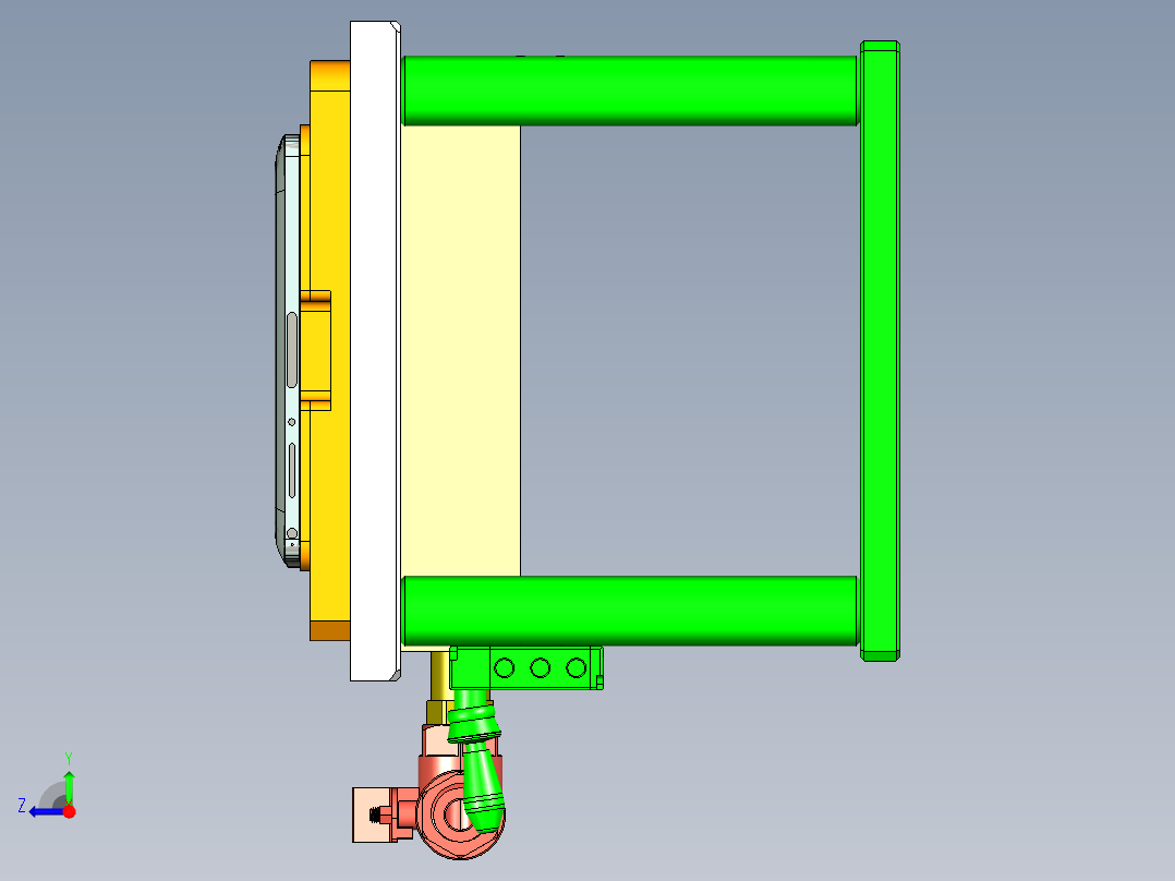 FONE-D笔记本CNC工装夹具三维模型-CNC2右视图