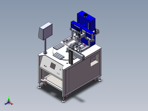 四工位转盘丝印机sw20可编辑正等轴测缩略图