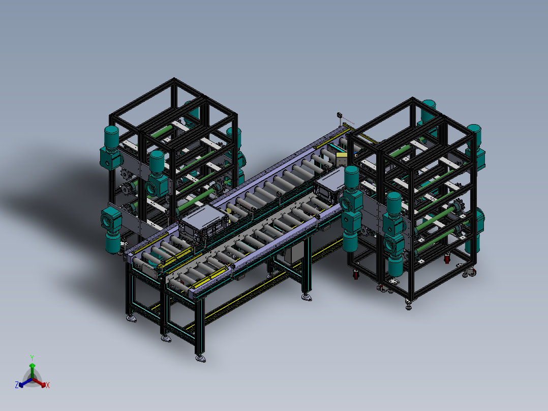 行李箱自动组装生产线sw17可编辑正等轴测图