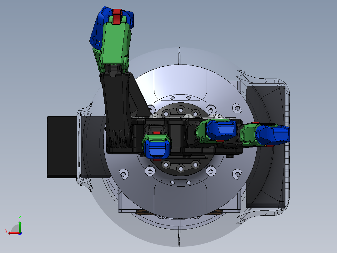 12自由度绳驱仿生手臂后视图