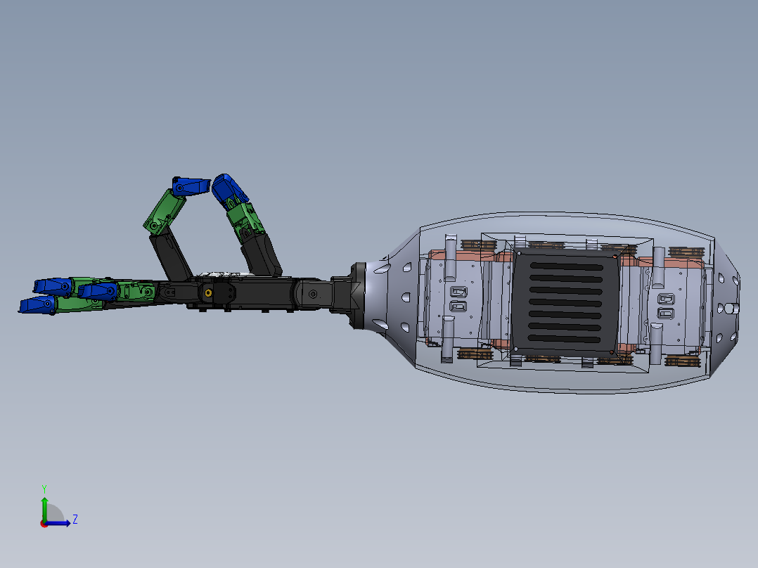 12自由度绳驱仿生手臂左视图