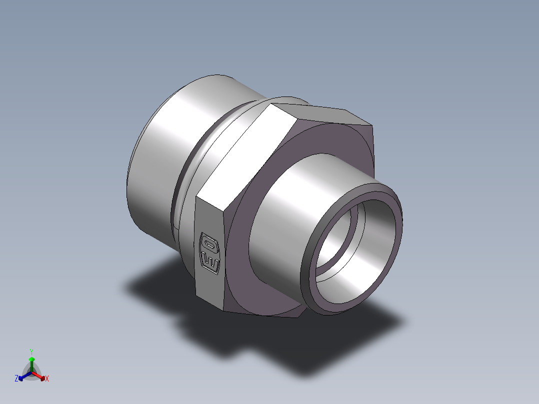 美制O圈密封接头、1CO-22-12正等轴测图