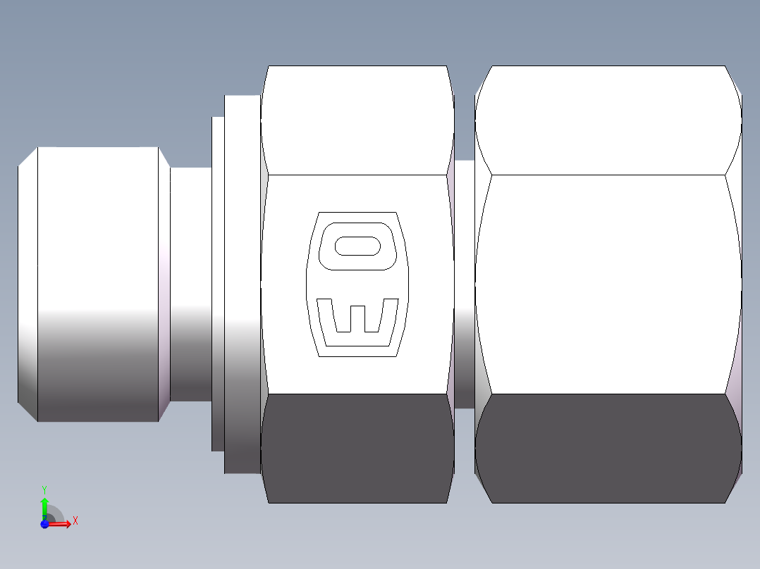 直通公制螺纹组合接头、2MC-16-18WD前视图