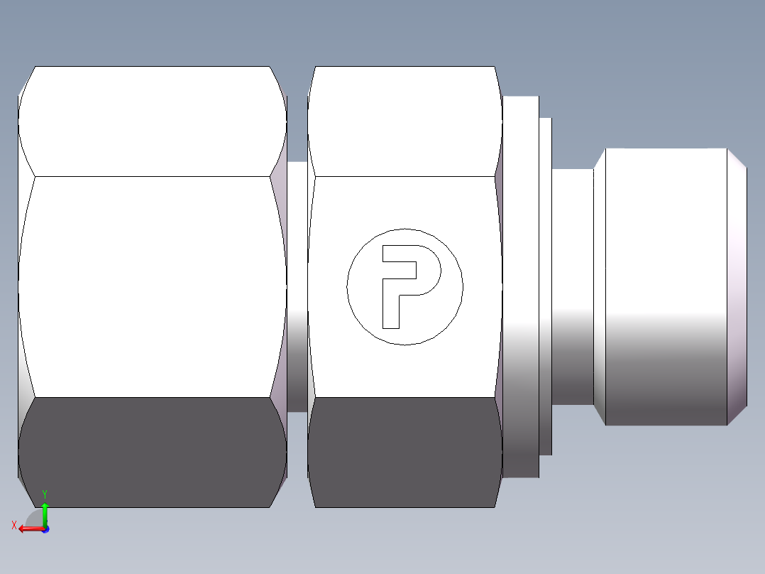 直通公制螺纹组合接头、2MC-16-18WD后视图