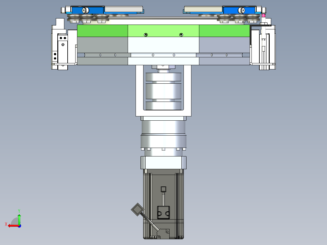 环形导轨循环输送线 椭圆形22工位2定位工位链条环形导轨自动化生产线后视图