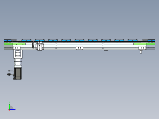 环形导轨循环输送线 椭圆形22工位2定位工位链条环形导轨自动化生产线左视缩略图