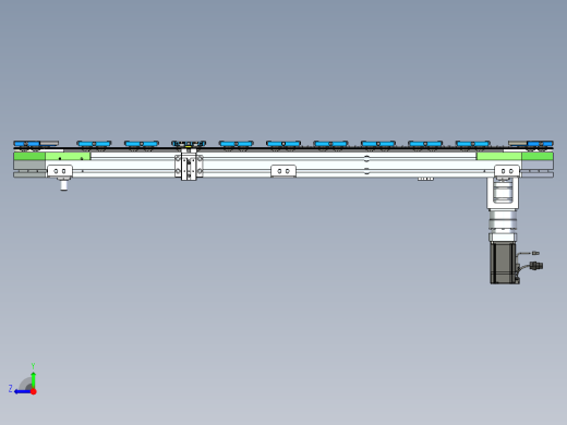 环形导轨循环输送线 椭圆形22工位2定位工位链条环形导轨自动化生产线右视缩略图