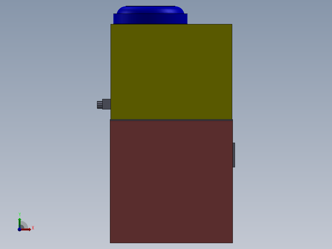 带油箱的液压单元前视图