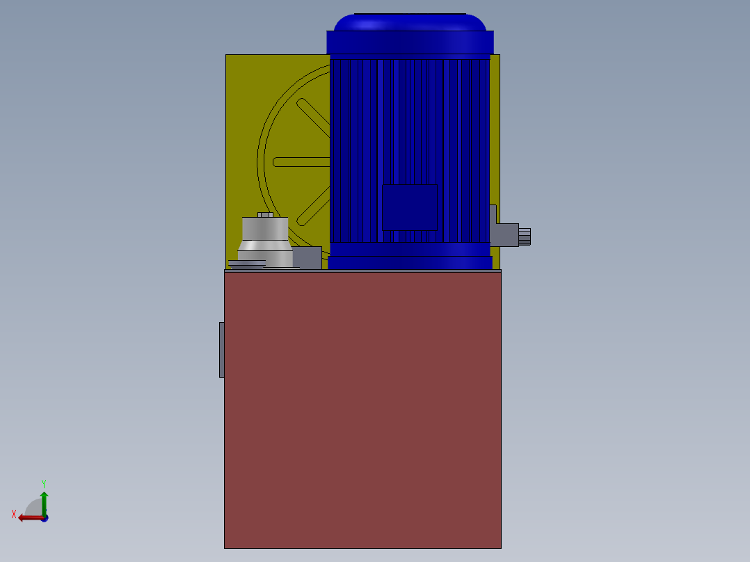 带油箱的液压单元后视图