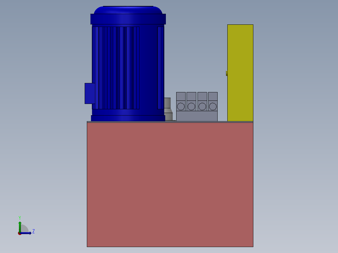 带油箱的液压单元左视图