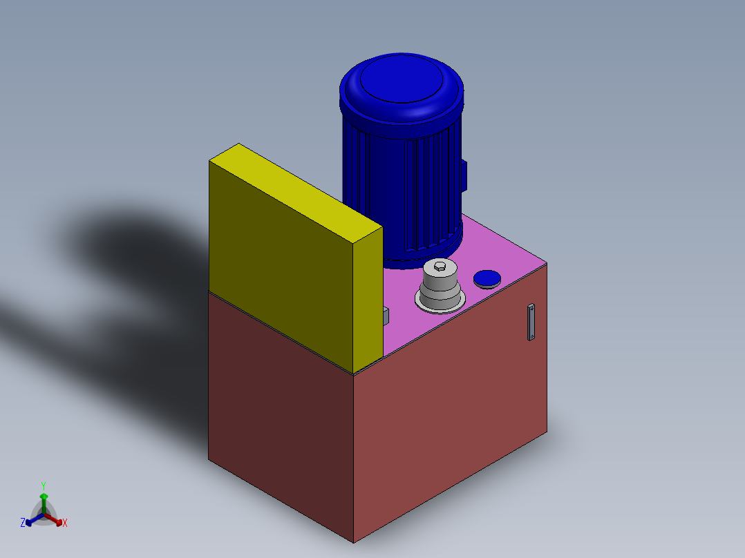 带油箱的液压单元正等轴测图
