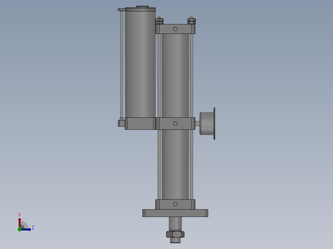 标准型气液增压缸前视图
