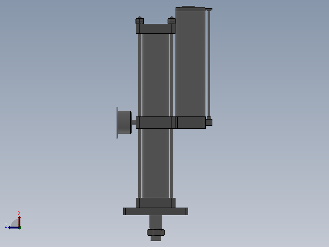 标准型气液增压缸后视图