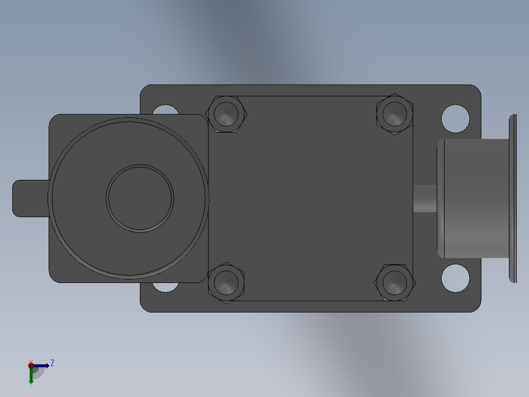 标准型气液增压缸俯视图