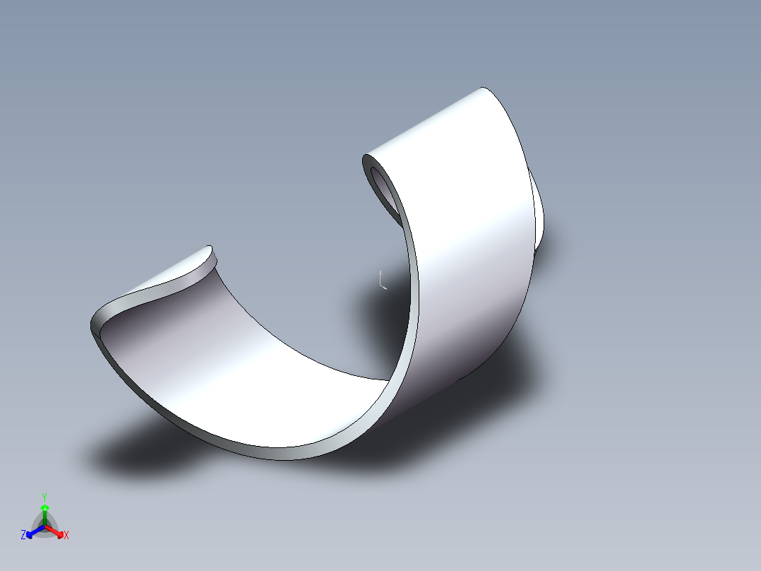 卷曲的薄板正等轴测图