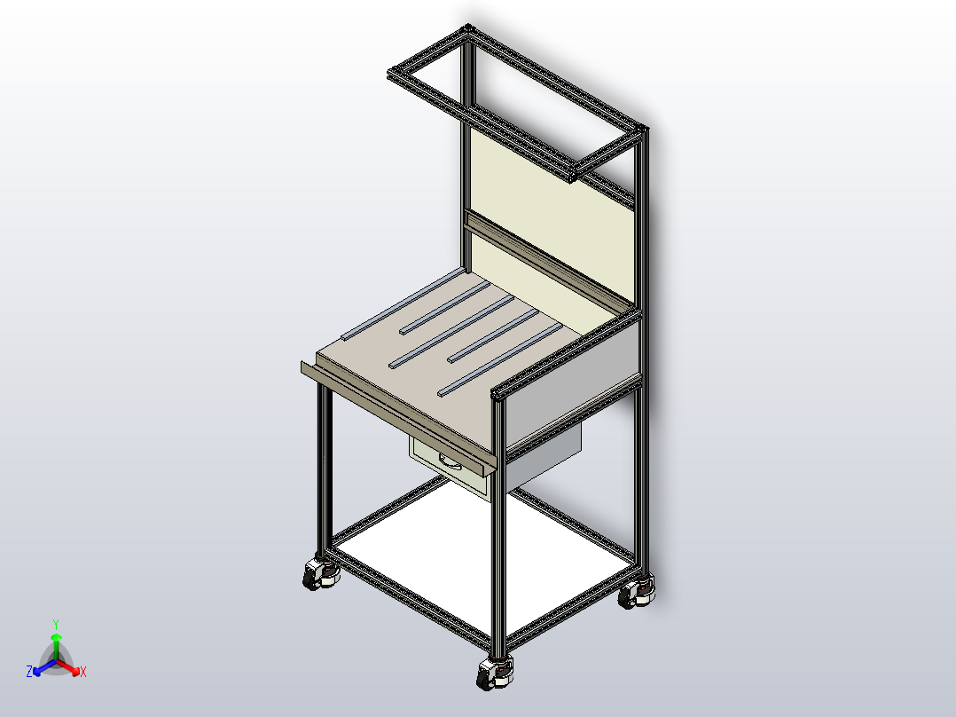 铝型材桌主视图
