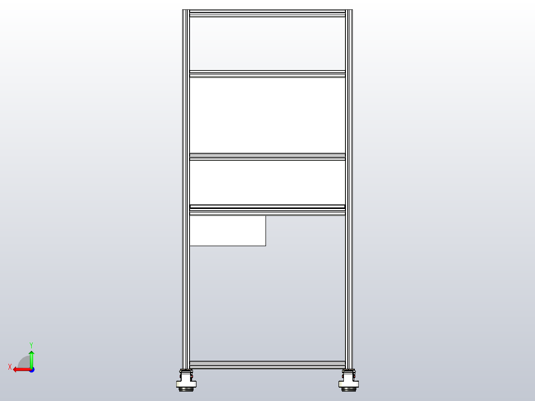 铝型材桌后视图