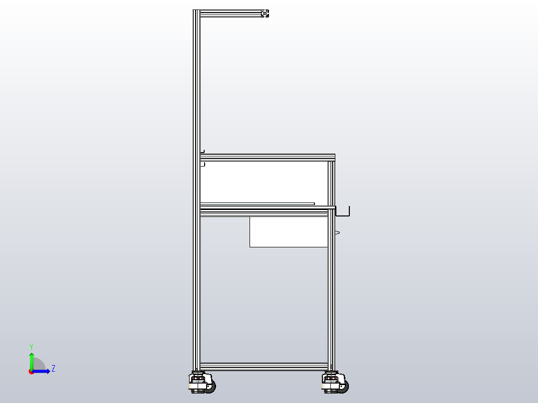 铝型材桌左视图