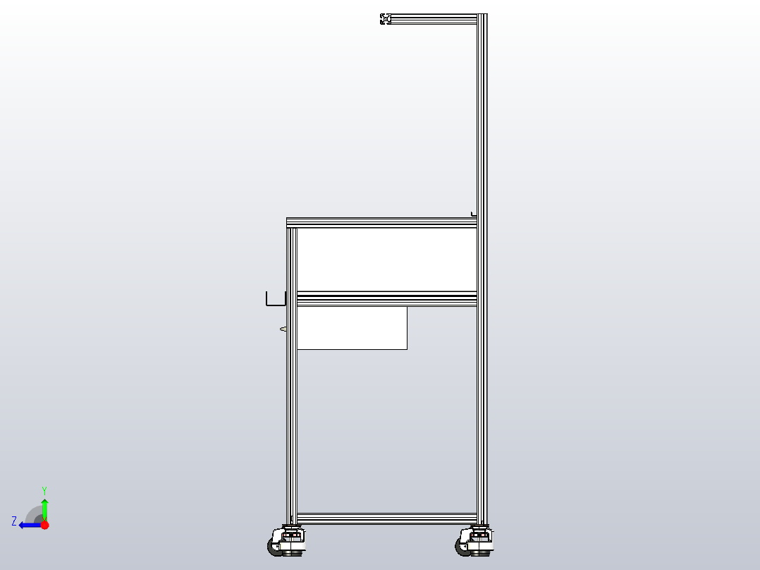 铝型材桌右视图