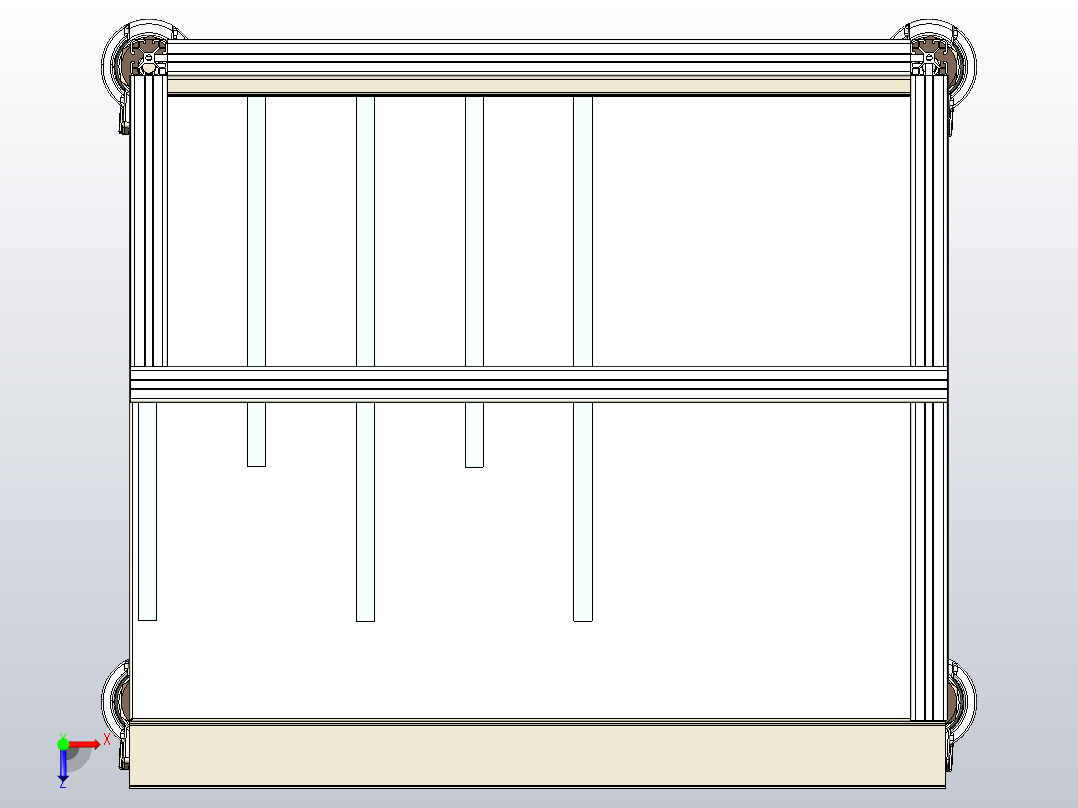 铝型材桌俯视图