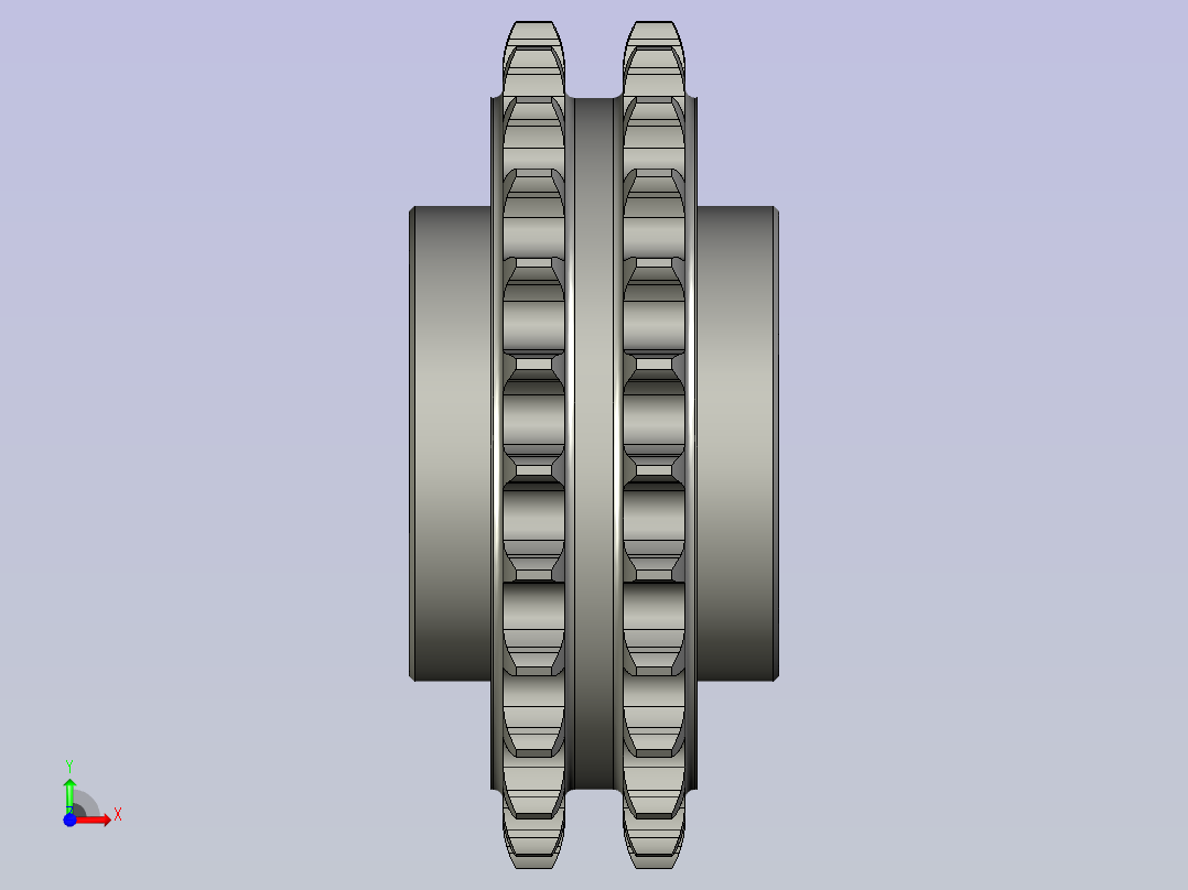CQ托料从动双排链轮-AA200T前视图