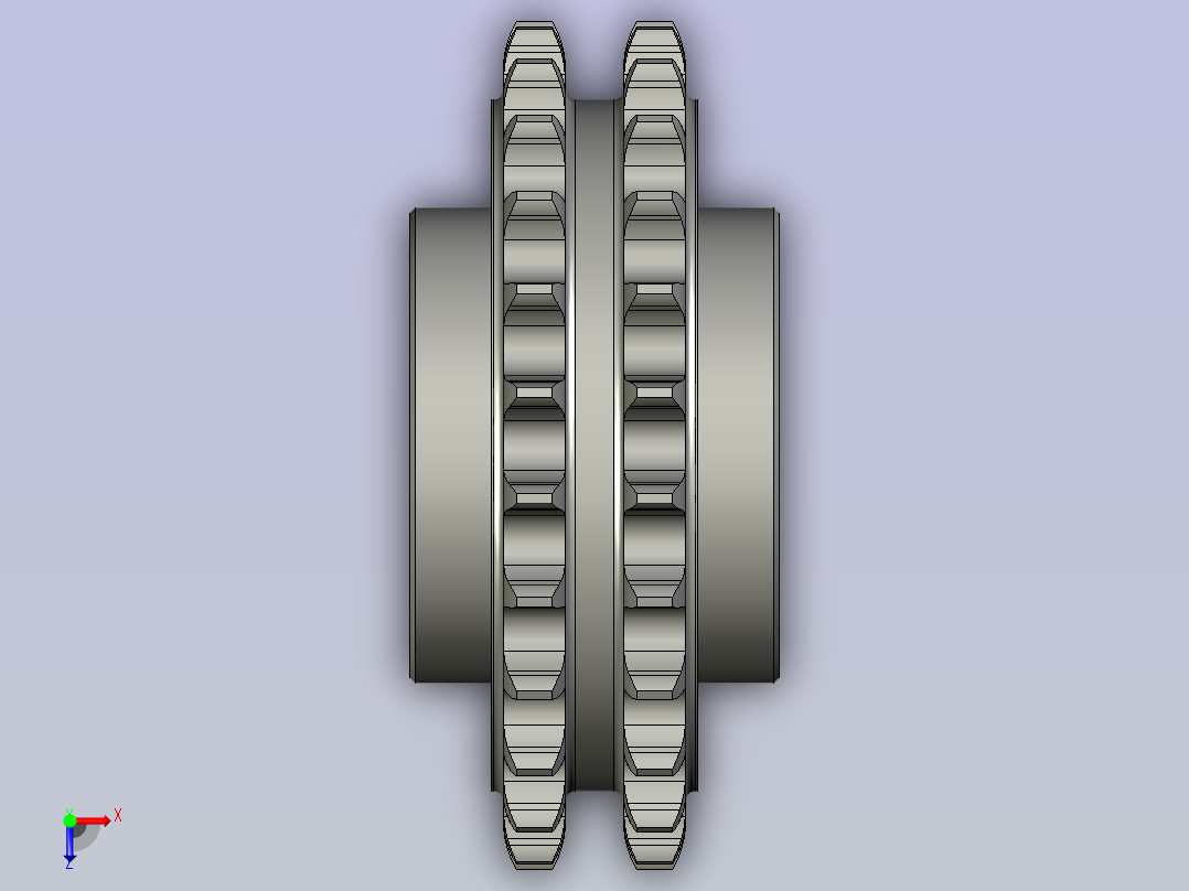 CQ托料从动双排链轮-AA200T俯视图