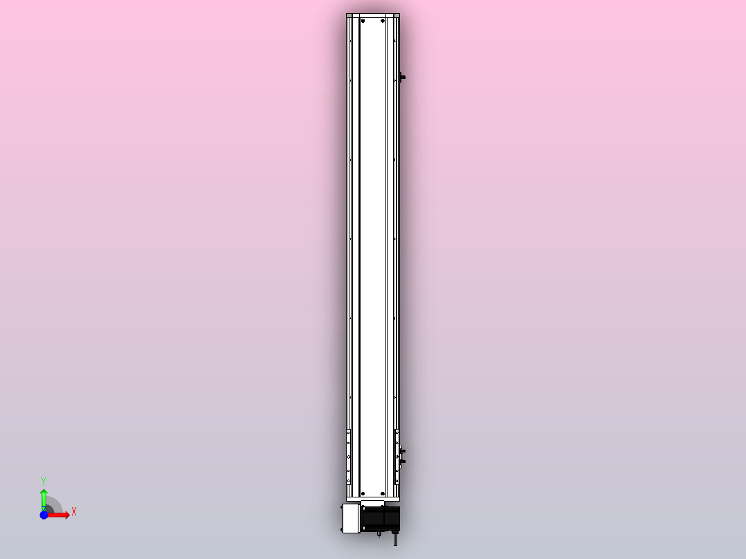 SYM14-LU-950滚珠花健、支撑座、滚珠丝杠、交叉导轨、直线模组前视图