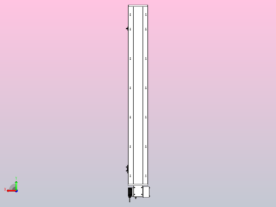 SYM14-LU-950滚珠花健、支撑座、滚珠丝杠、交叉导轨、直线模组后视图