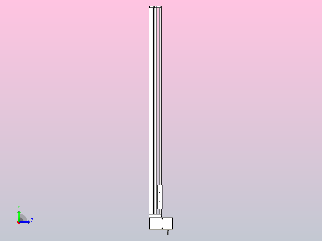 SYM14-LU-950滚珠花健、支撑座、滚珠丝杠、交叉导轨、直线模组左视图