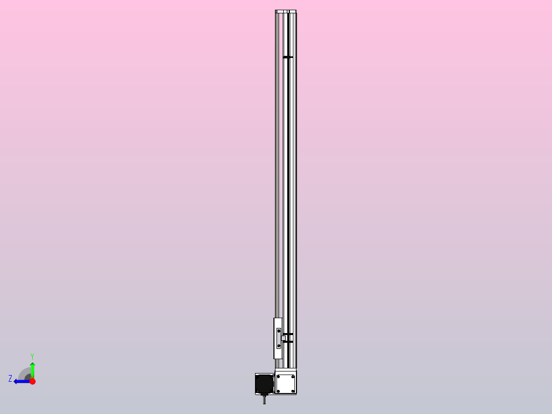 SYM14-LU-950滚珠花健、支撑座、滚珠丝杠、交叉导轨、直线模组右视图