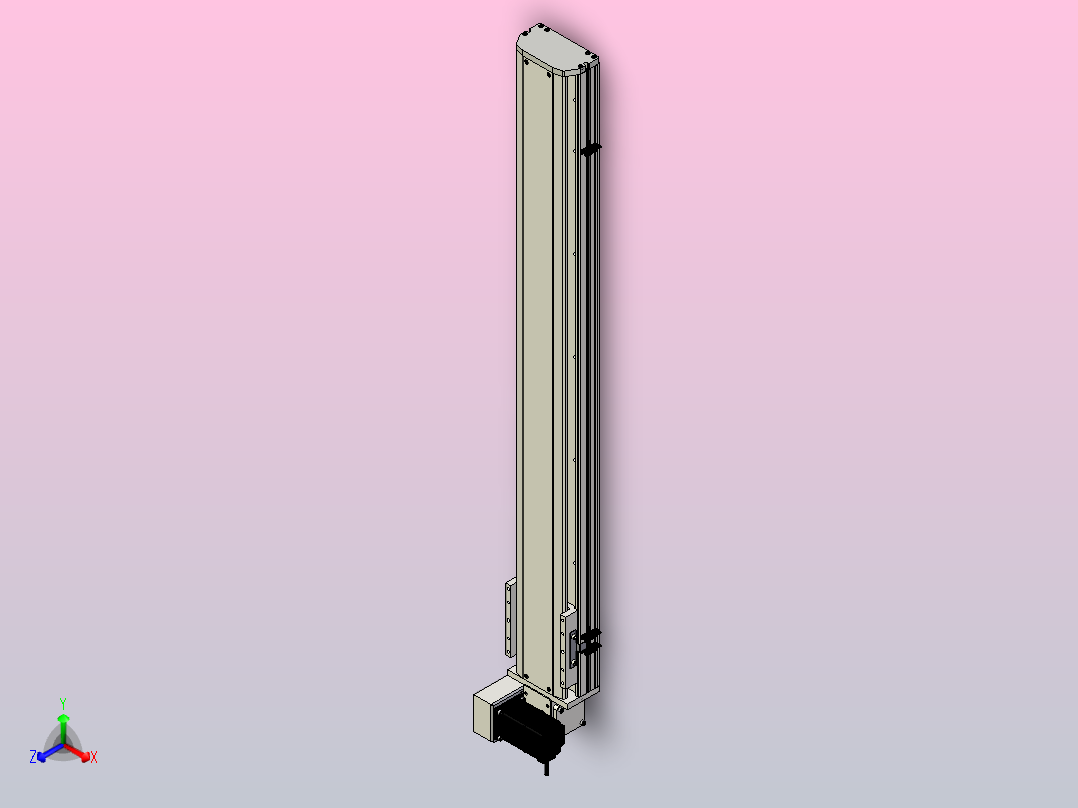 SYM14-LU-950滚珠花健、支撑座、滚珠丝杠、交叉导轨、直线模组正等轴测图
