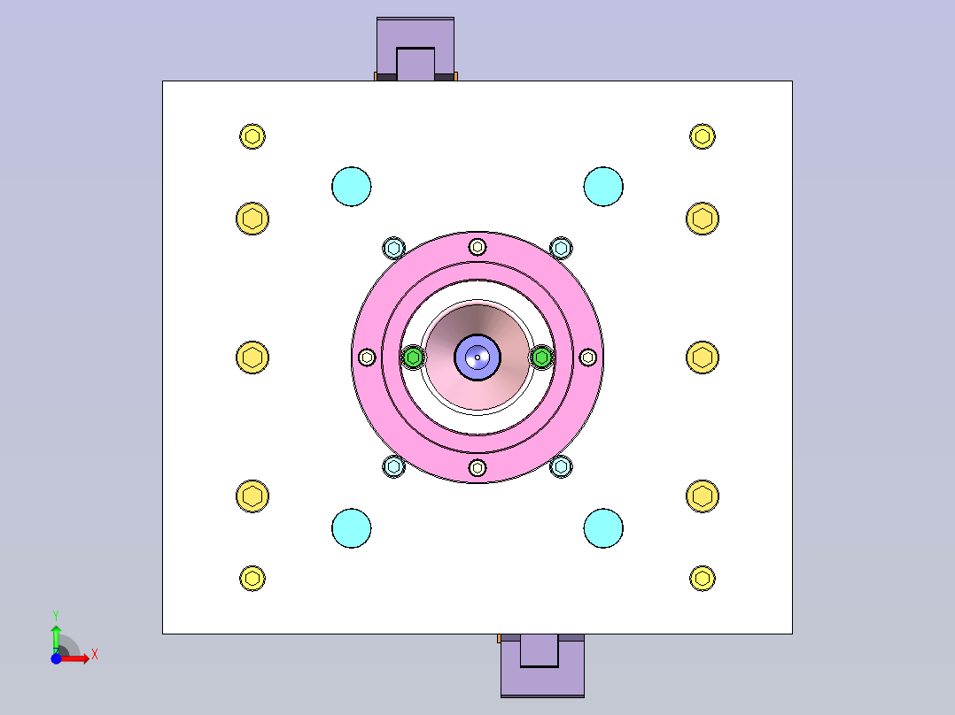 精美水果盘模具设计前视图