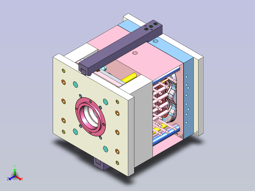 精美水果盘模具设计正等轴测图