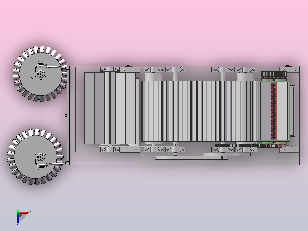道路自动清扫机设计（sw+cad+说明书）俯视图