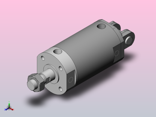 气缸CG1DN100-75正等轴测缩略图