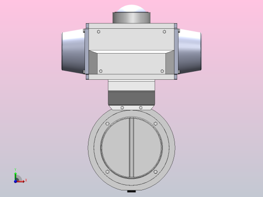 DDQX-13对夹式气动蝶阀(卧式)[DDQX-13]DN150前视缩略图