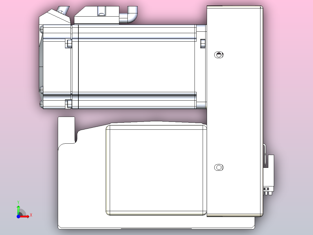 皮带直线轴半封闭可选导轨TPA-HNB-140D-120-L1450-RU-Y-P40-N3前视图