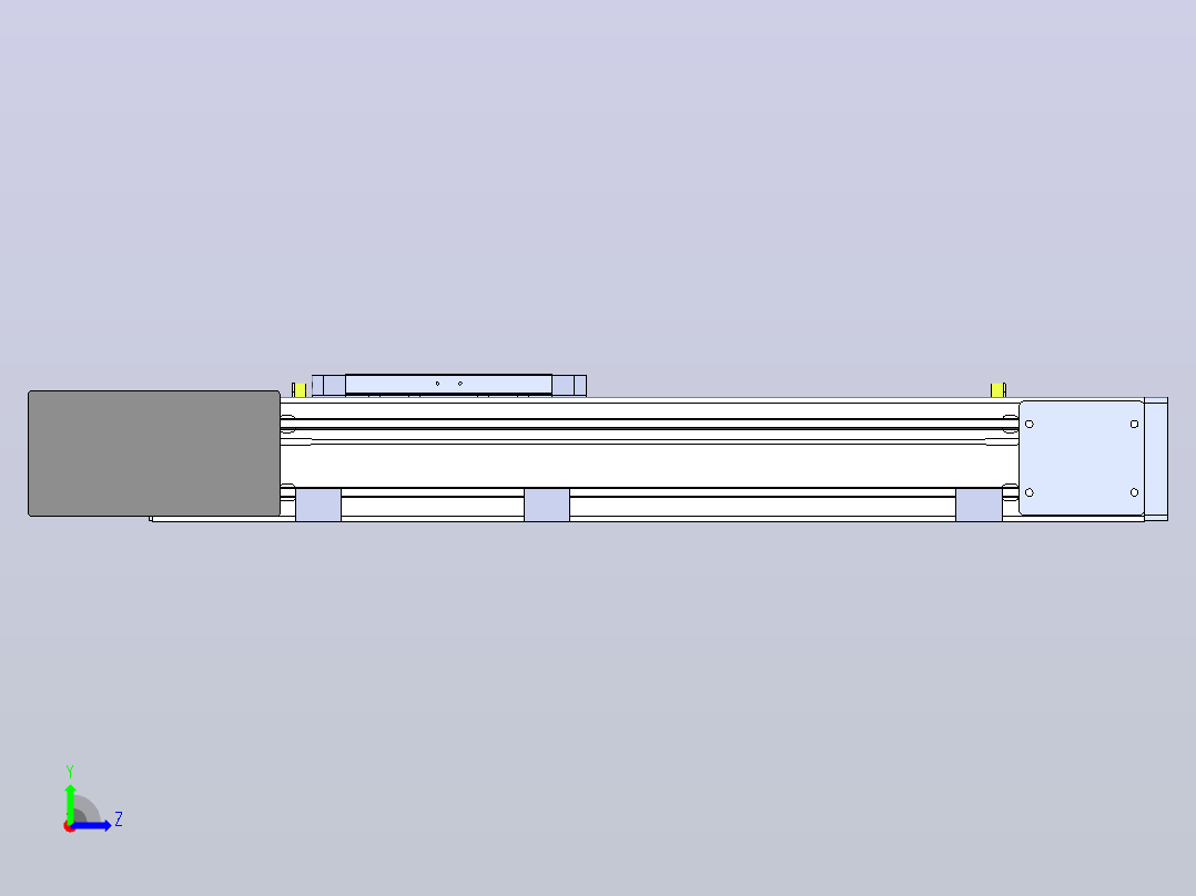 DMEB110 - LBCR欧规同步带模组直线模组（电机左后折）[DMEB110-L13S350-DT750-C2U-LBCR]左视图