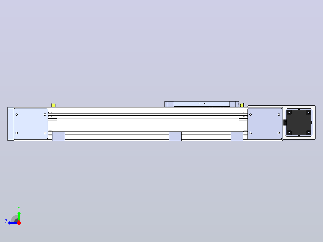 DMEB110 - LBCR欧规同步带模组直线模组（电机左后折）[DMEB110-L13S350-DT750-C2U-LBCR]右视图