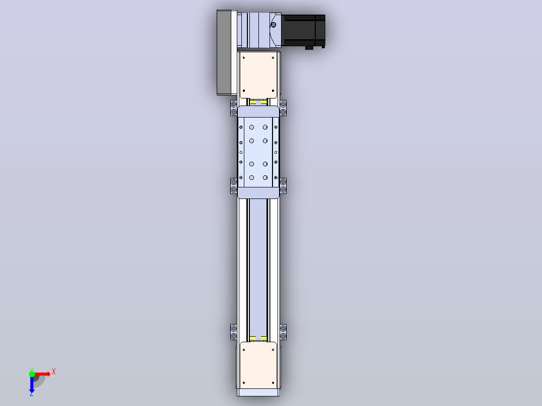 DMEB110 - LBCR欧规同步带模组直线模组（电机左后折）[DMEB110-L13S350-DT750-C2U-LBCR]俯视图