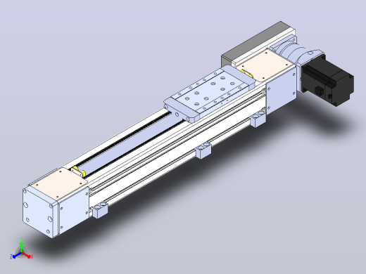 DMEB110 - LBCR欧规同步带模组直线模组（电机左后折）[DMEB110-L13S350-DT750-C2U-LBCR]正等轴测缩略图