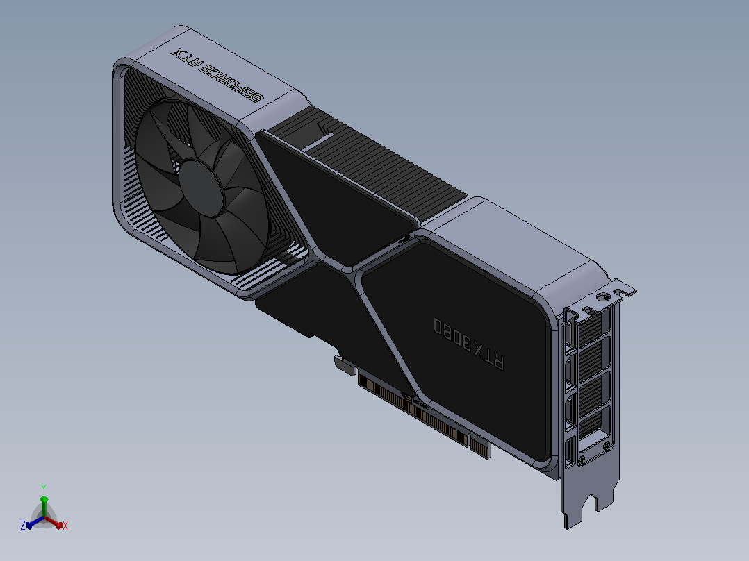 rtx-3080显卡正等轴测图