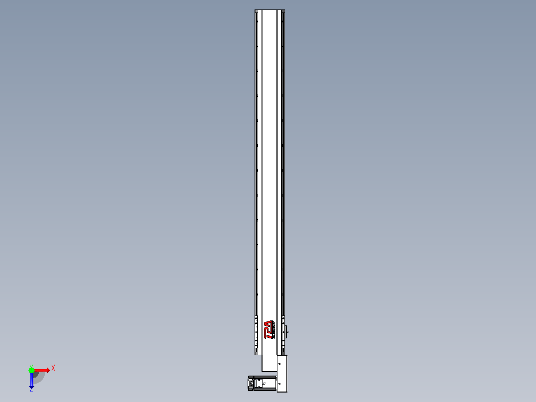 皮带直线轴半封闭可选导轨TPA-HNB-120D-110-L1150-MR-C-P40-N3俯视图