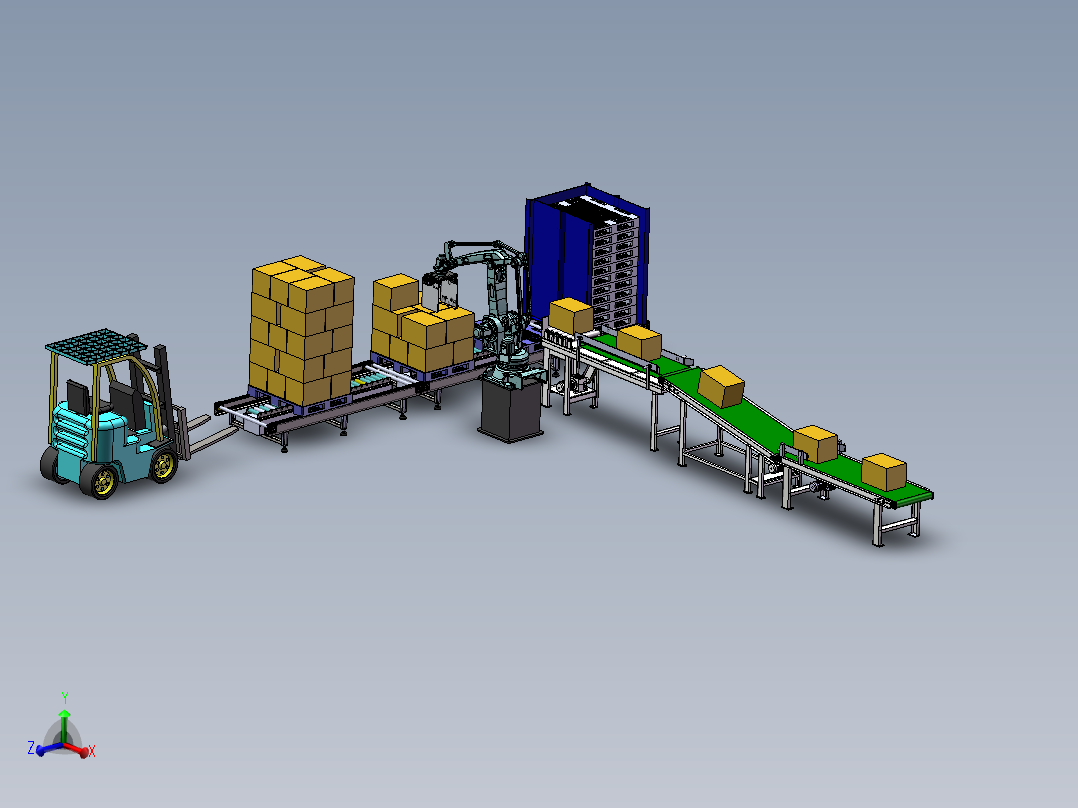 机器人码垛流水线 卡板流水线