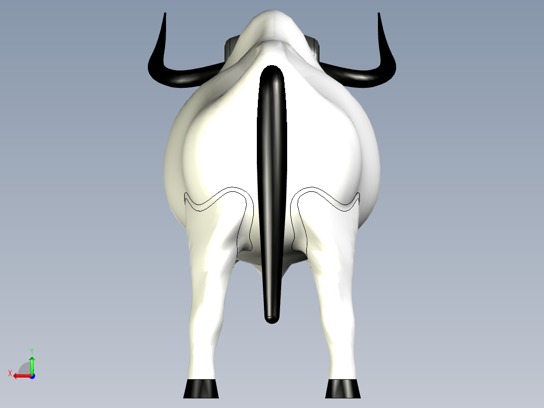 牛牛模型后视图