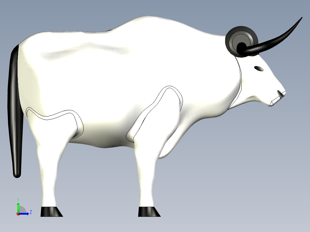 牛牛模型左视图