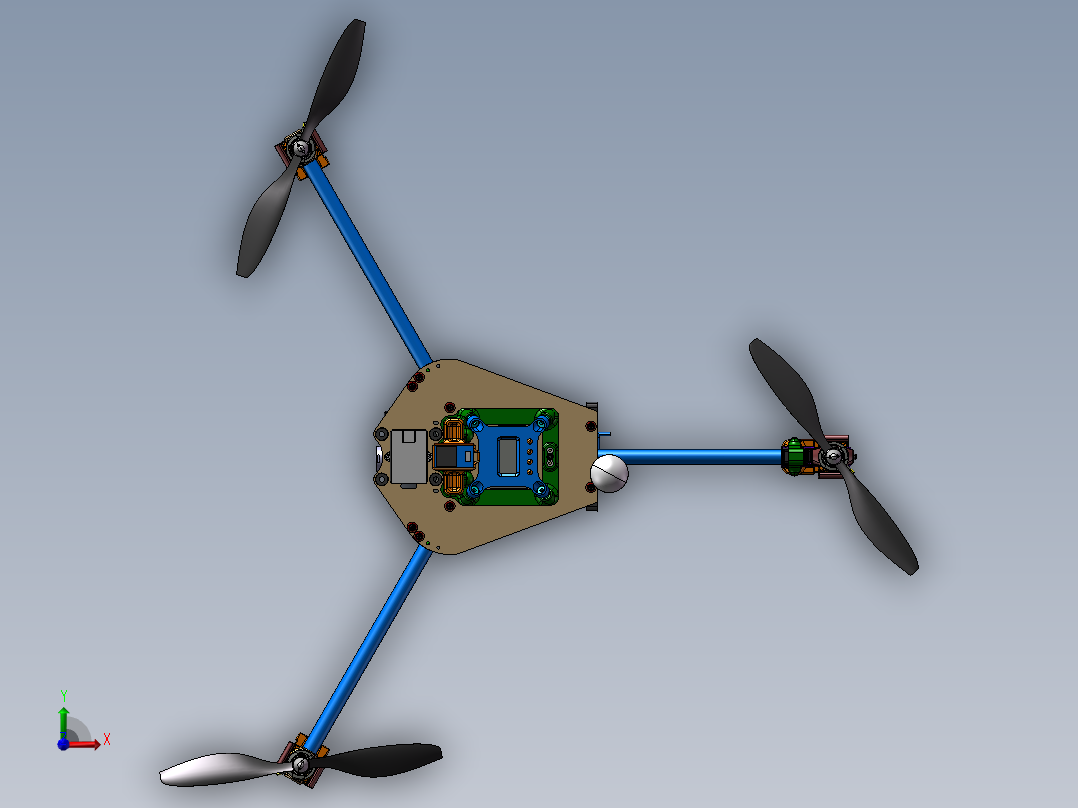 B02-660mm三轴旋翼无人机模型前视图