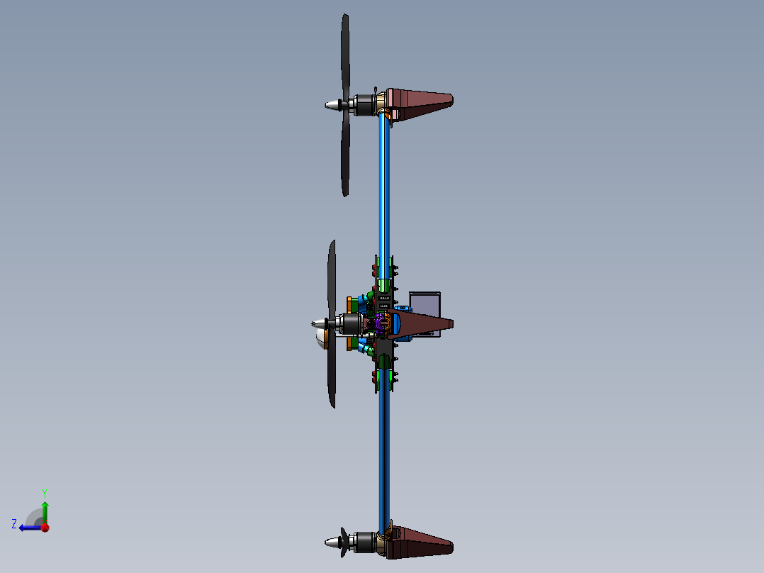 B02-660mm三轴旋翼无人机模型右视图